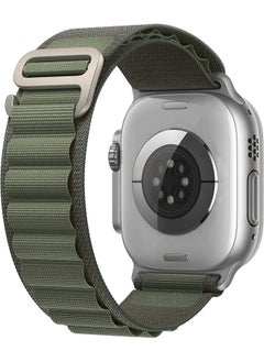 Generic For Apple Watch Ultra Strap Iwatch Alpine Nylon Loop Strap In Stock-Color:Green 38/40/41mm  - Image 2