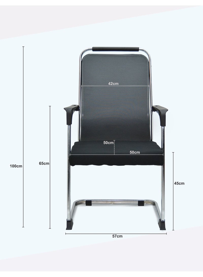 Multi Home Furniture Best Mesh Visitor Chair MH-131V-BLACK Ergonomic Computer Desk Chair For Office And Gaming With Back And Lumbar Support - Image 3