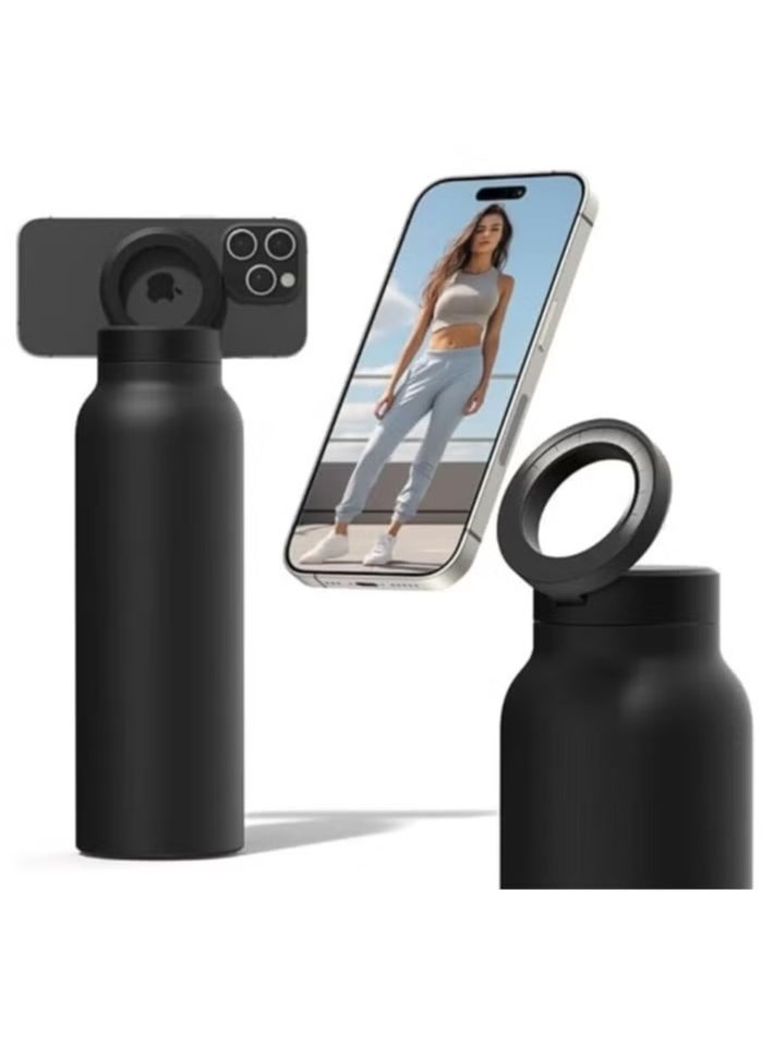 Vacuum Water Bottle With Straw Lid & Magnetic Phone Mount, Stainless Steel Water Bottle,Double Wall Thermos Bottle 800ml Black - pzsku/Z47AB41FB62A7E0DBA767Z/45/_/1733908534/88c76337-93e5-4f34-b1f7-12dbd6d7c8a3