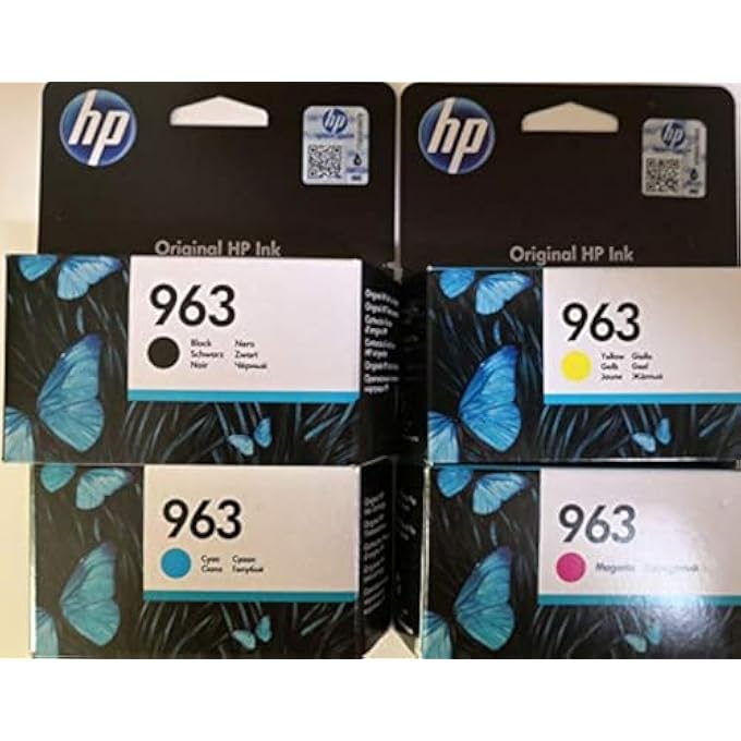 963 SET OF 4 ORIGINAL CARTRIDGES FOR OFFICEJET PRO 9010, 9012, 9015, 9016, 9019, 9020, 9022, 9025