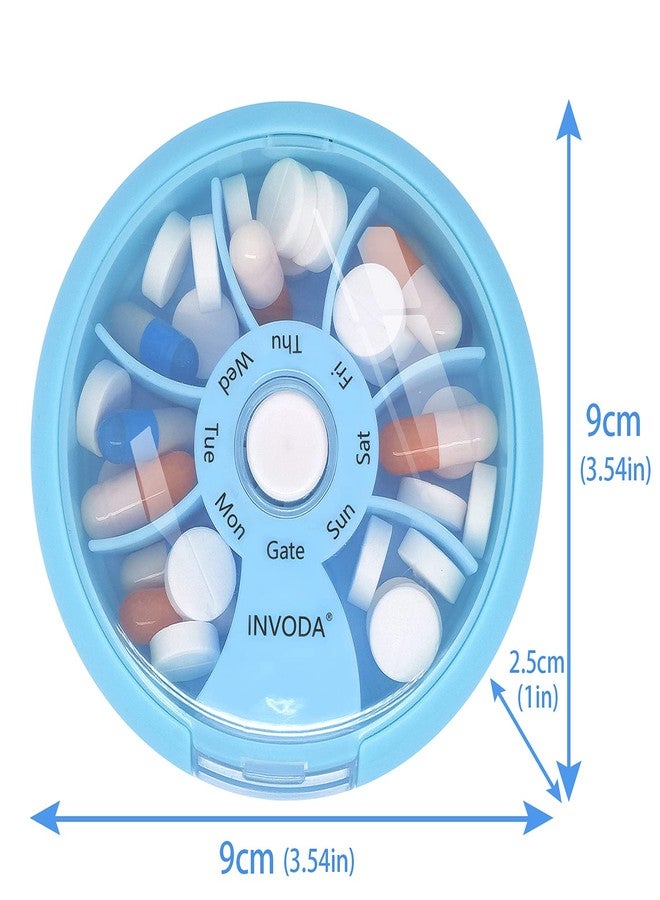 INVODA Pill Organizer Small Pill Case 7 Day Portable Travel Pill Box Cute Daily Pill Container for Medicine Fish Oil Supplements Vitamin Case - Image 3