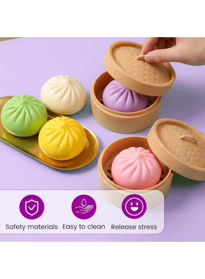 squishy Dumpling Squishies Toy, 2026 New Glitter Dumpling Mystery Box Colorful Dumplings Stress Balls Fidget Sensory Toy for Stress Relief (Glitter White) - Image 5