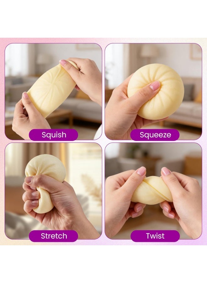 squishy Dumpling Squishies Toy, 2026 New Glitter Dumpling Mystery Box Colorful Dumplings Stress Balls Fidget Sensory Toy for Stress Relief (Glitter White) - Image 4