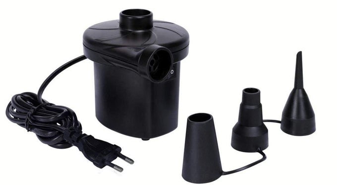 NIRVA ELECTRIC QUICKFILL AIR PUMP PORTABLE INFLATOR AIR MATTRESS PUMP WITH 3 NOZZLES FOR AIR BED INFLATABLES
