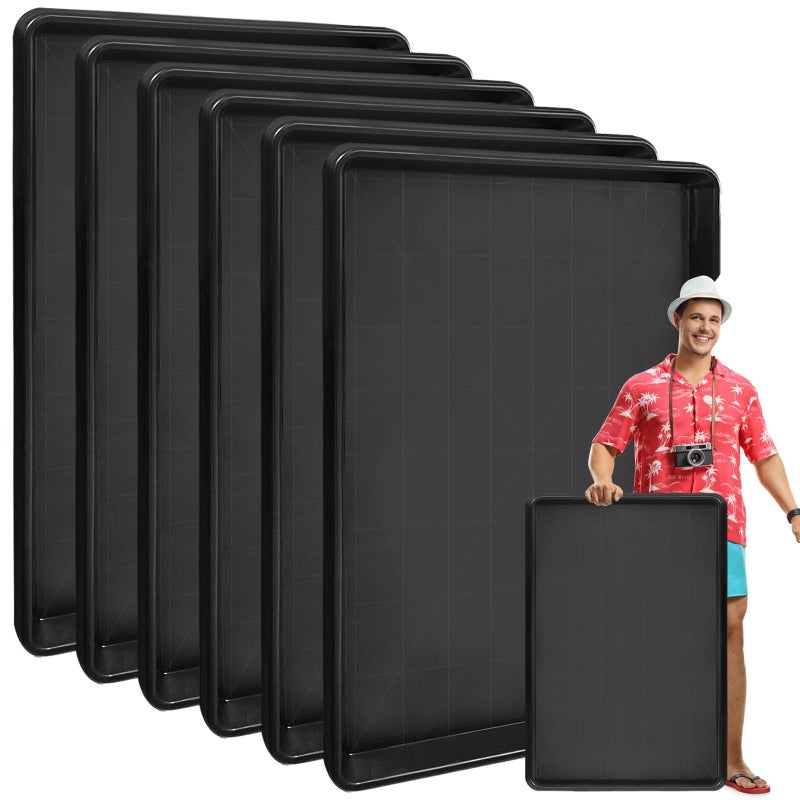 Hlimior 6Pcs Extra Large Auto Oil Drip Pan 354 x 24 x16 Inches Oil Drip Tray for Under Car Plastic Oil TrayOil Catch Pan Replacement Tray to Keep Garage Floor Show Room Driveway Safe and Clean