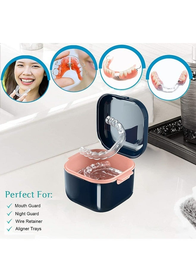 McDou Westwood Soak Box Denture Organizer Invisible Braces Teeth Organizer Cleaning Box  Storage Soaking Container with Strainer Basket  - Image 2