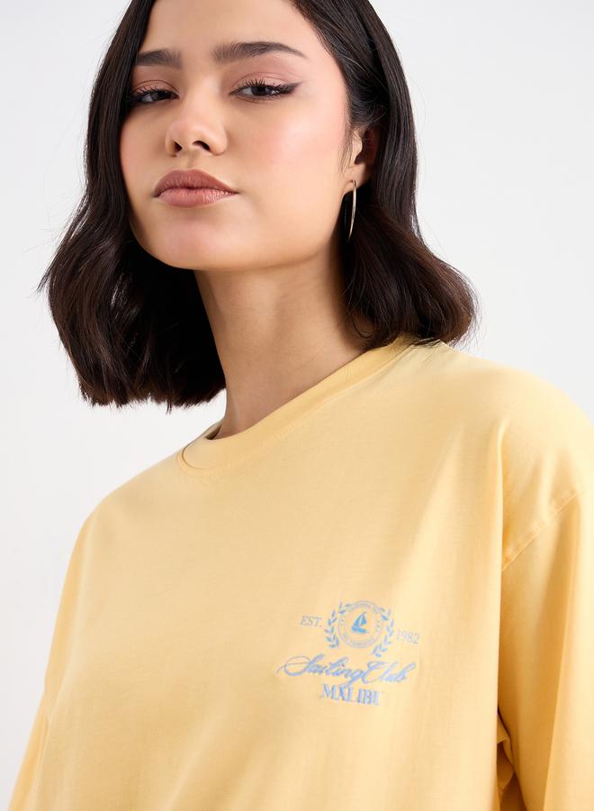 Styli Embroidered Detail Oversized T-Shirt - Image 3