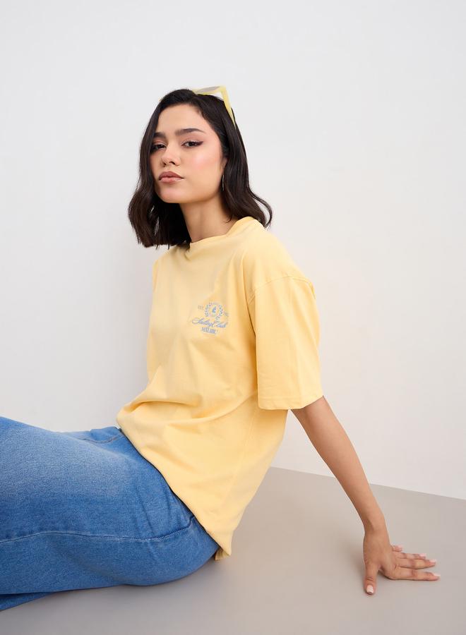 Styli Embroidered Detail Oversized T-Shirt - Image 5