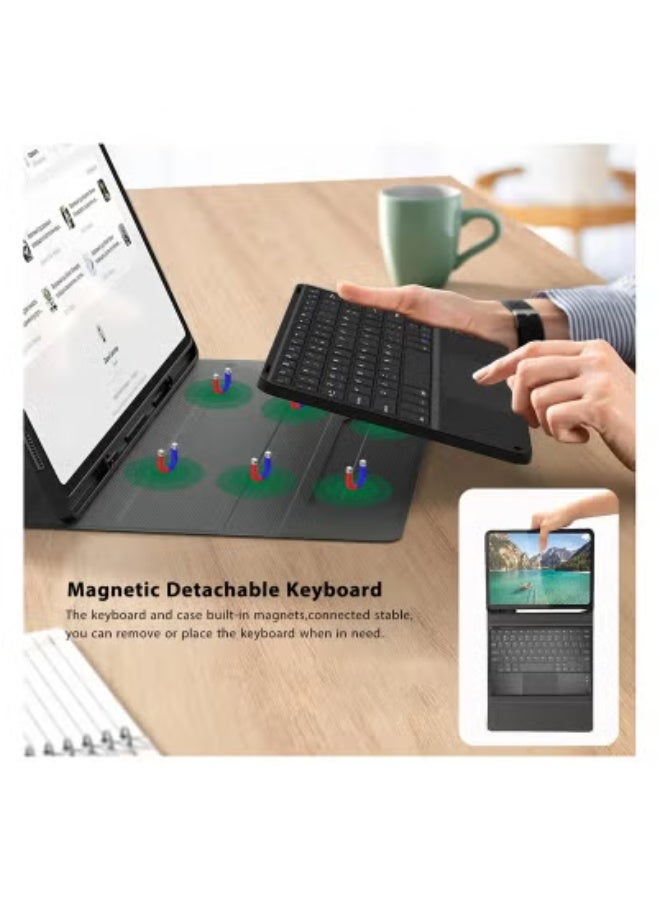 JAJEEK iPad Pro 13" (2024) Wireless Keyboard Case with Touchpad – Slim Bluetooth Keyboard with Detachable Design, Multi-Gesture Trackpad, Protective Stand Cover, Auto Sleep/Wake Function, Lightweight for Work, School, Travel & Typing Anywhere - Image 4