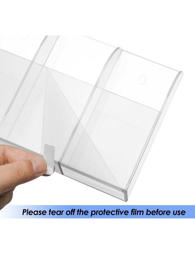 ماكسجير حامل أقلام مثبت على الحائط، حامل أكريليك مكون من 3 أقسام لأجهزة التحكم عن بعد والأقلام وأدوات التجميل والأقلام، وحامل شفاف لجهاز التحكم عن بعد وحامل أقلام مثبت على الحائط للمكتب وملحقات السبورة البيضاء - 7.8 بوصة × 1.6 بوصة × 5.5 بوصة - Image 2