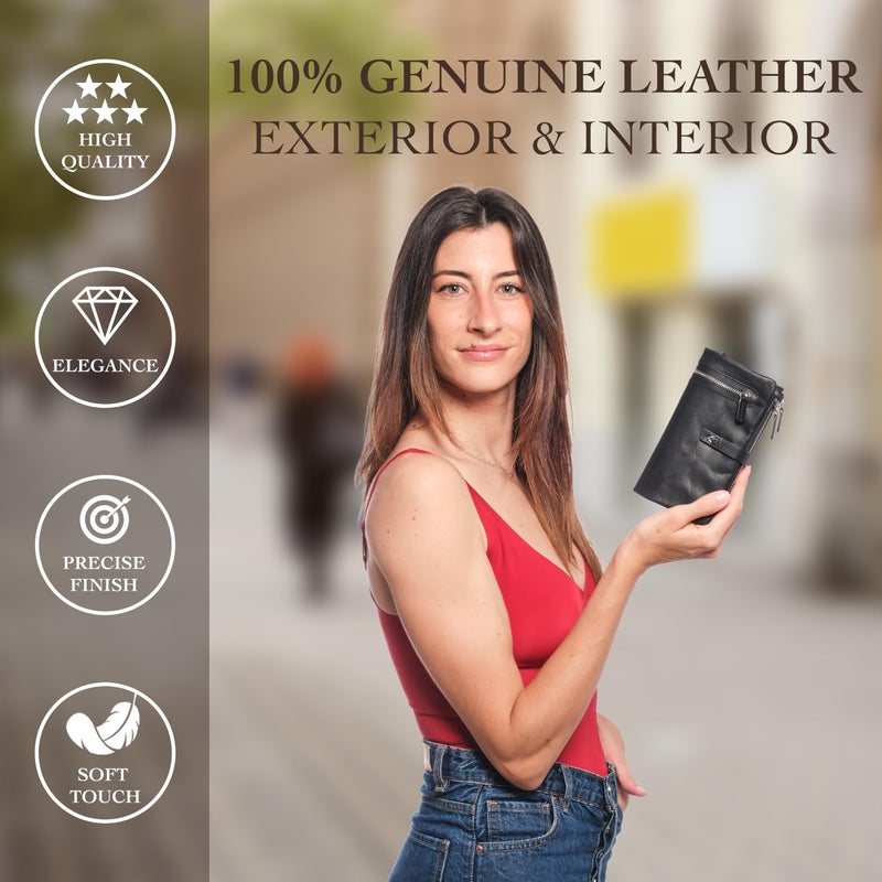 Lavalen Purses for Women Genuine Soft Leather Wallet - Leather Wallet for Women - Ladies Purse Handmade with RFID Wallet- Womens Purse Perfect for Gift - Image 5