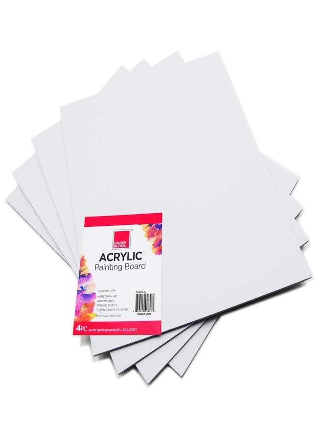 COLOUR BLOCK 4 PCS Acrylic Painting Board, 8x10 in, 115 Pound (190gsm) Pressed, Thick to Prevent Warping, Glossy to Help Paint Adhere- Art Supplies Ideal for Beginners and Practice with Acrylic Paint - Image 2
