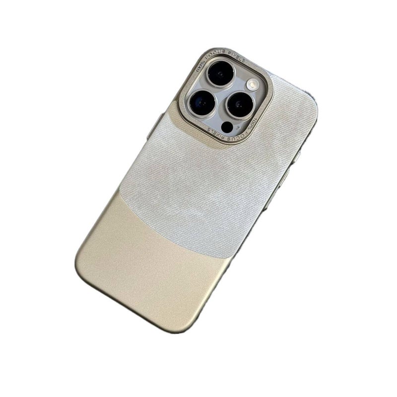 غطاء واقي بFleece Texture لـ iPhone 12 مع مقاومة للصدمات وحماية من السقوط مع مقاومة للصدمات مع مقاومة لبصمات الأصابع مع ألوان متباينة مدمجة باللون رمادي تيتانيوم مقاوم للصدمات بال. - Image 1