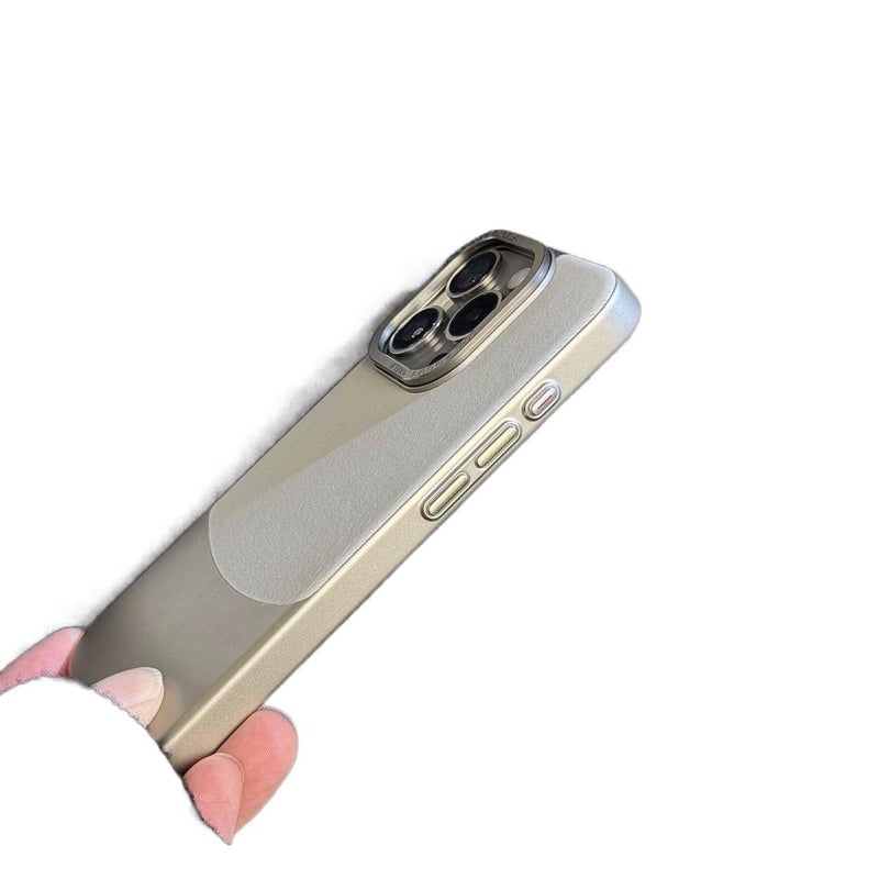 غطاء واقي بFleece Texture لـ iPhone 12 مع مقاومة للصدمات وحماية من السقوط مع مقاومة للصدمات مع مقاومة لبصمات الأصابع مع ألوان متباينة مدمجة باللون رمادي تيتانيوم مقاوم للصدمات بال. - Image 5