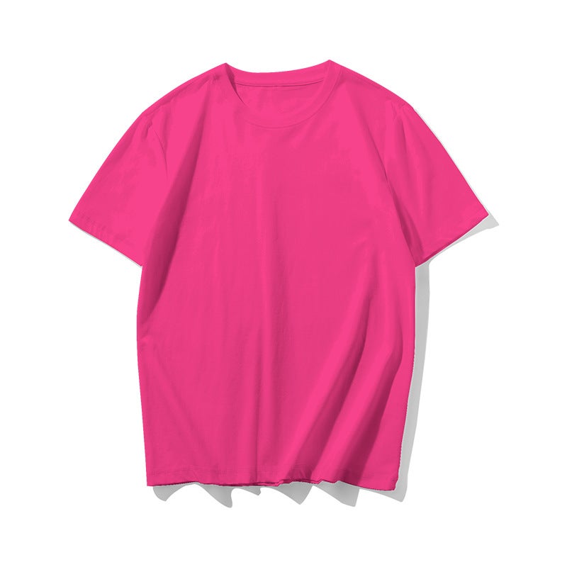 Heavy Cotton T-shirt Short-sleeved T-shirt Logo Printing Advertising Shirt Embryonic Shirt Work Clothes Round Neck T-shirt Customization Rose