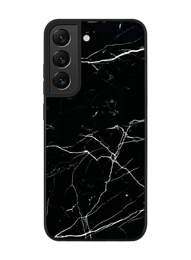 Stylizedd Rugged Black edge case for Samsung Galaxy S21 FE 5G Slim fit Soft Case Flexible Rubber Edges Anti Drop TPU Gel Thin Cover - Marble Print Black - Image 1