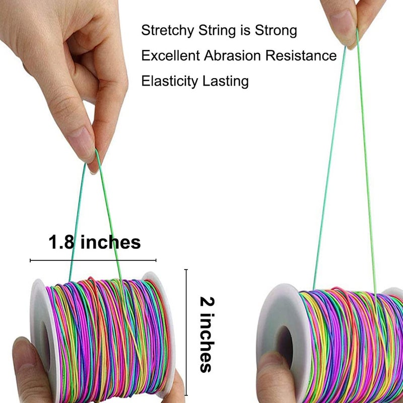 LUSTEMBER 1mm Stretchy Bracelet String, Sturdy Rainbow Elastic String Elastic Cord for Jewelry Making, Necklaces, Beading and Crafts - Image 4