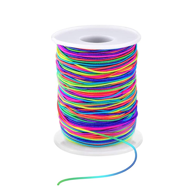 LUSTEMBER 1mm Stretchy Bracelet String, Sturdy Rainbow Elastic String Elastic Cord for Jewelry Making, Necklaces, Beading and Crafts - Image 1