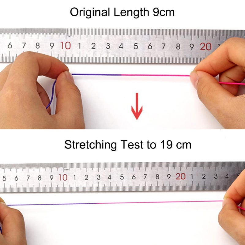 LUSTEMBER 1mm Stretchy Bracelet String, Sturdy Rainbow Elastic String Elastic Cord for Jewelry Making, Necklaces, Beading and Crafts - Image 3