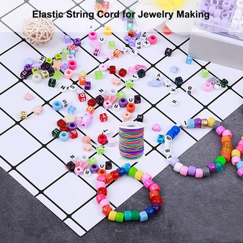 LUSTEMBER 1mm Stretchy Bracelet String, Sturdy Rainbow Elastic String Elastic Cord for Jewelry Making, Necklaces, Beading and Crafts - Image 5