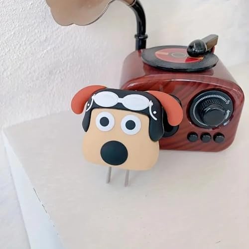 CERLINK Charger Protector,Cable Protectors for Apple iPhone 18W & 20W, 3D Cartoon Cute Case Cover Protective Sleeve Full Adaptor Charger Protection (Puppy) - Image 2
