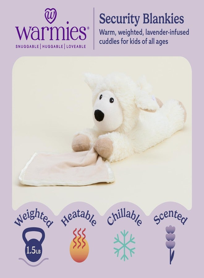 warmies Stuffed Animal Security Blankets for Babies, Sheep - Microwavable & Weighted Stuffed Animal Blanket for Baby Boys & Girls - Cute Soft Plush Toys with Child Safe Design for All Ages - Image 2