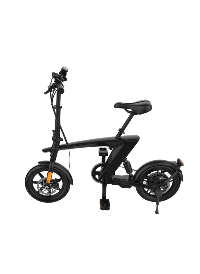 Crony H1 Micro Electric Bicycle 20kg Lightweight Foldable E-Bike With 400w Motor, 40-45km Power Assist, 48v15.2ah Detachable Battery, 14" Alloy Frame & Led Light Ideal For Urban Commuting Scooter Black  - Image 2