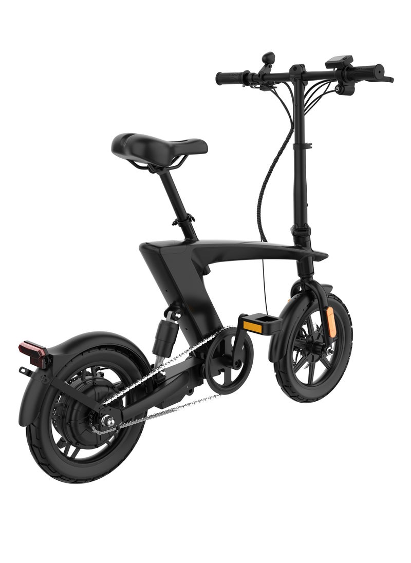 Crony H1 Micro Electric Bicycle 20kg Lightweight Foldable E-Bike With 400w Motor, 40-45km Power Assist, 48v15.2ah Detachable Battery, 14" Alloy Frame & Led Light Ideal For Urban Commuting Scooter Black  - Image 4