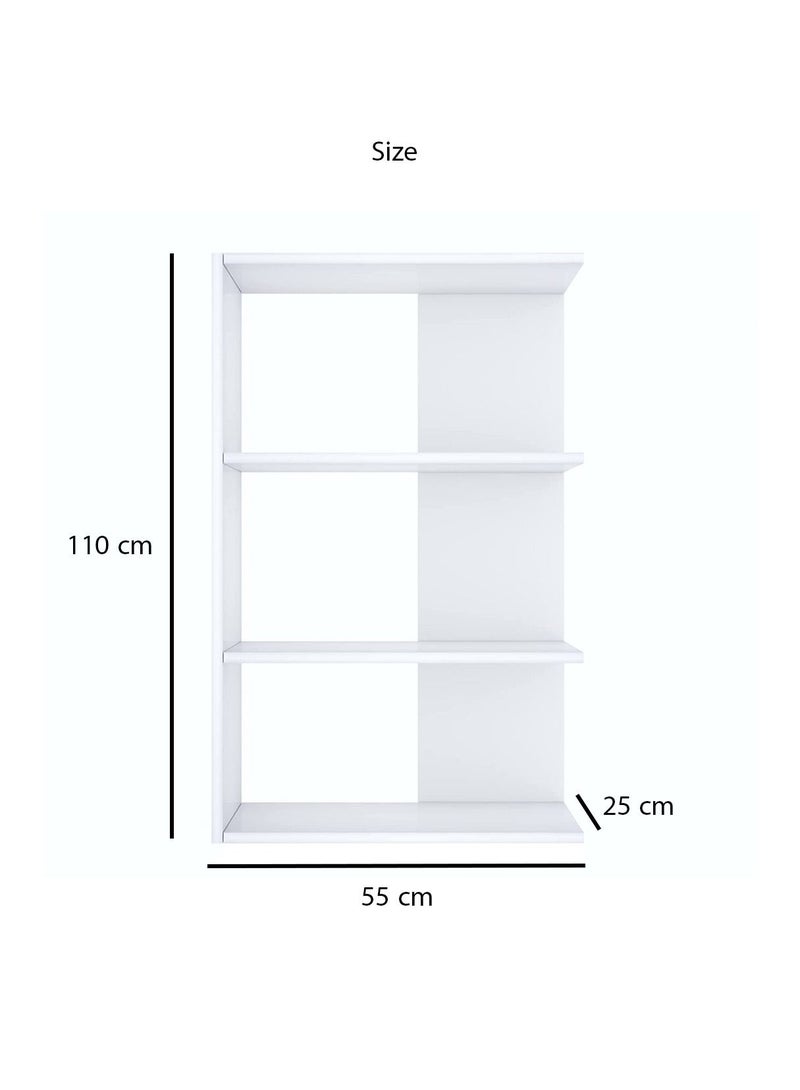 مودرن هوم خزانة كتب خشبية مع 4 أرفف كتب لغرفة المعيشة وغرفة النوم والمكتب - 110cm - اسود  - Image 4