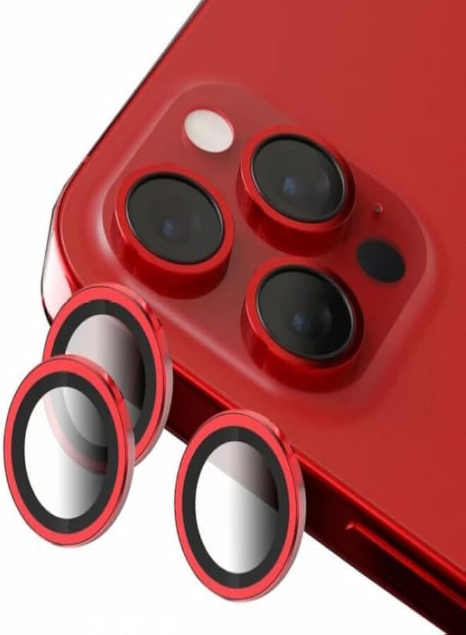 Next Next Store Camera Lens Protector, 9H Tempered Glass Metal Camera Lens Protector, Scratch Resistant Metal Camera Ring [HD Clear] [Corrosion Resistant] Shockproof Compatible with iPhone 11ProMax (Red)