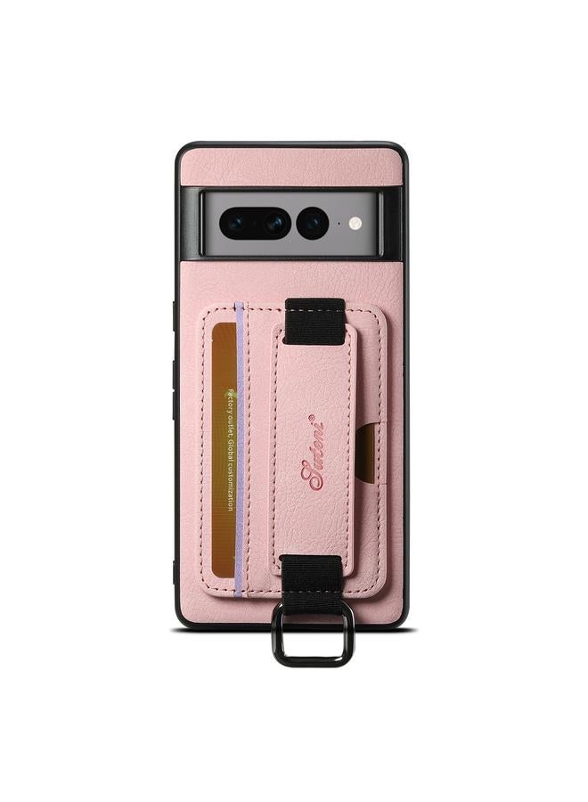 Suteni Case For Google Pixel 6 H13 Litchi Leather Wrist Strap Wallet Back Phone Case - Image 1