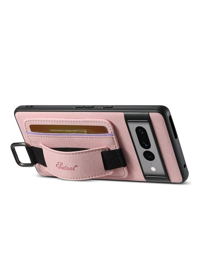 Suteni Case For Google Pixel 6 H13 Litchi Leather Wrist Strap Wallet Back Phone Case - Image 2