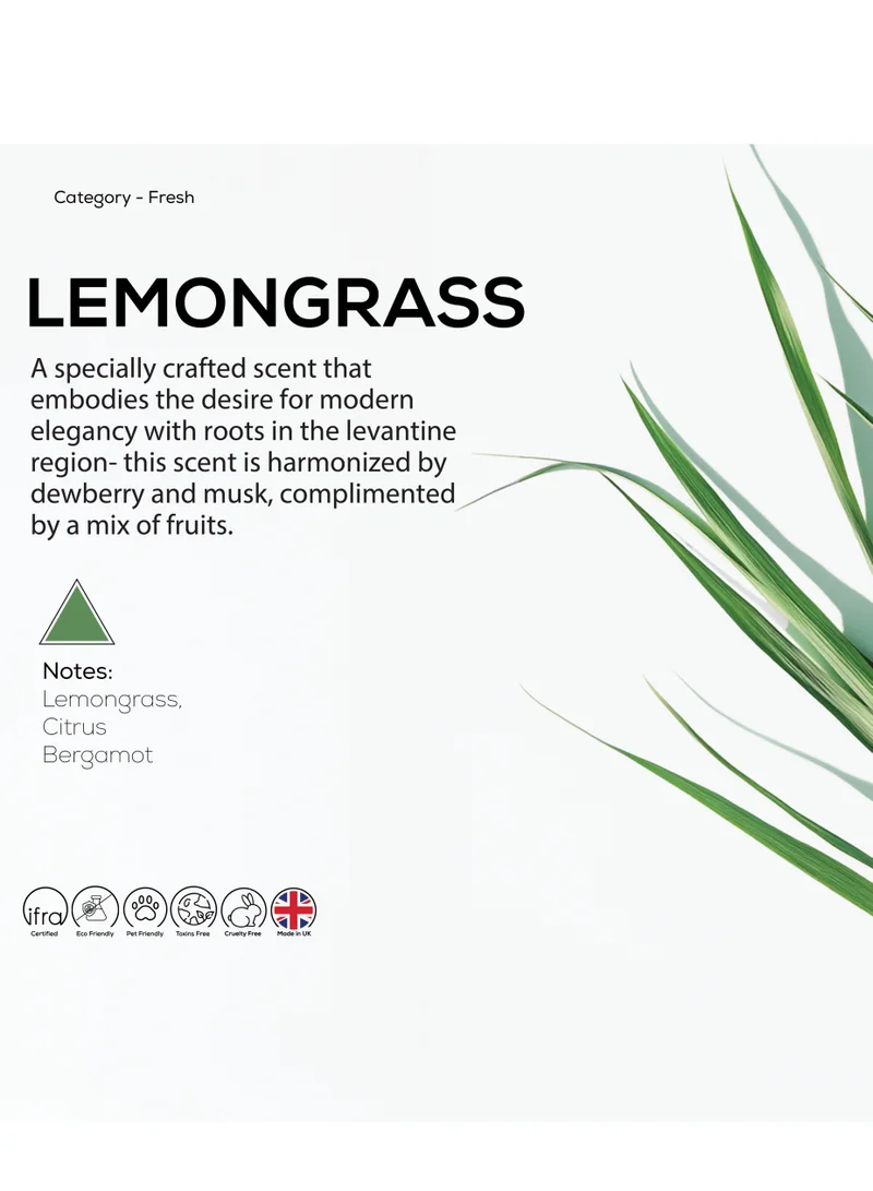 دكتور سينت Dr Scent Diffuser Aroma Oil Lemongrass - Lemongrass and Citrus Fragrance Notes | Made in the UK | Perfect for Offices, Homes, Shops, Hotel Rooms & Big Lobbies(170ml)