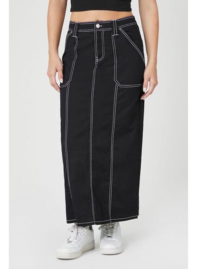 FOREVER 21 تنورة ماكسي عالية الارتفاع من نسيج التويل - Image 1