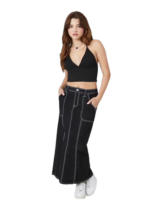 FOREVER 21 تنورة ماكسي عالية الارتفاع من نسيج التويل - Image 2