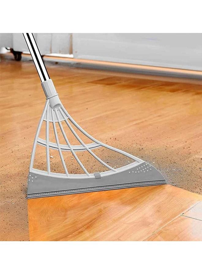 fashionhome - Squeeze Dual-Use Foldable Broom Floor Glass Wiper Mop Household Pet Hair Removal Brushes Clean Tool - Image 1