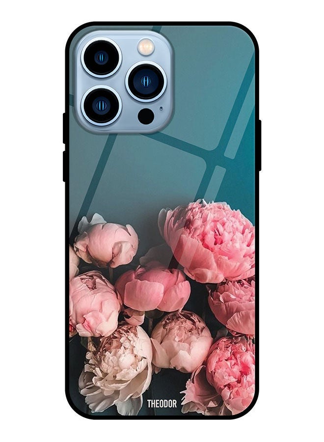 Theodor Protective Tempered Glass Case Cover For Apple iPhone 13 Pro Flowers - Image 1
