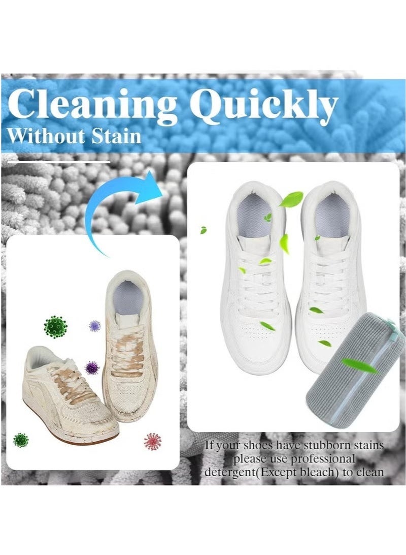 2 جهاز كمبيوتر شخصي كيس تنظيف الأحذية, كيس الأحذية لغسالة, كيس غسالة الأحذية, كيس غسيل الأحذية القابلة للتعديل, كيس غسيل الأحذية الرياضية 360 درجة تنظيف الأحذية البيضاء, الأصفر والرمادي - Image 3