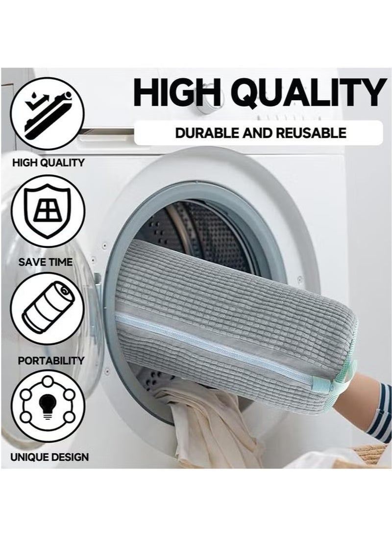 2 جهاز كمبيوتر شخصي كيس تنظيف الأحذية, كيس الأحذية لغسالة, كيس غسالة الأحذية, كيس غسيل الأحذية القابلة للتعديل, كيس غسيل الأحذية الرياضية 360 درجة تنظيف الأحذية البيضاء, الأصفر والرمادي - Image 5