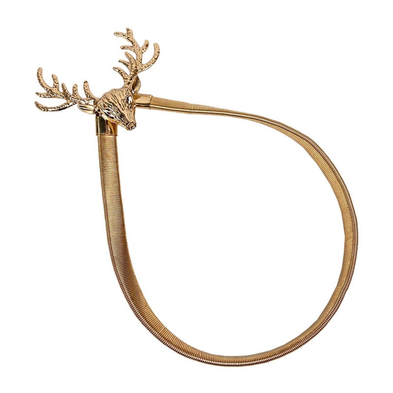Spaceshoop Fresh Curtain Ties | Gold Silver Deer Leaf Shape Metal Buckle Tie Backs for Curtains,Simple Home Decorative Curtain Holder with Elastic Spring for Shop Room - Image 1