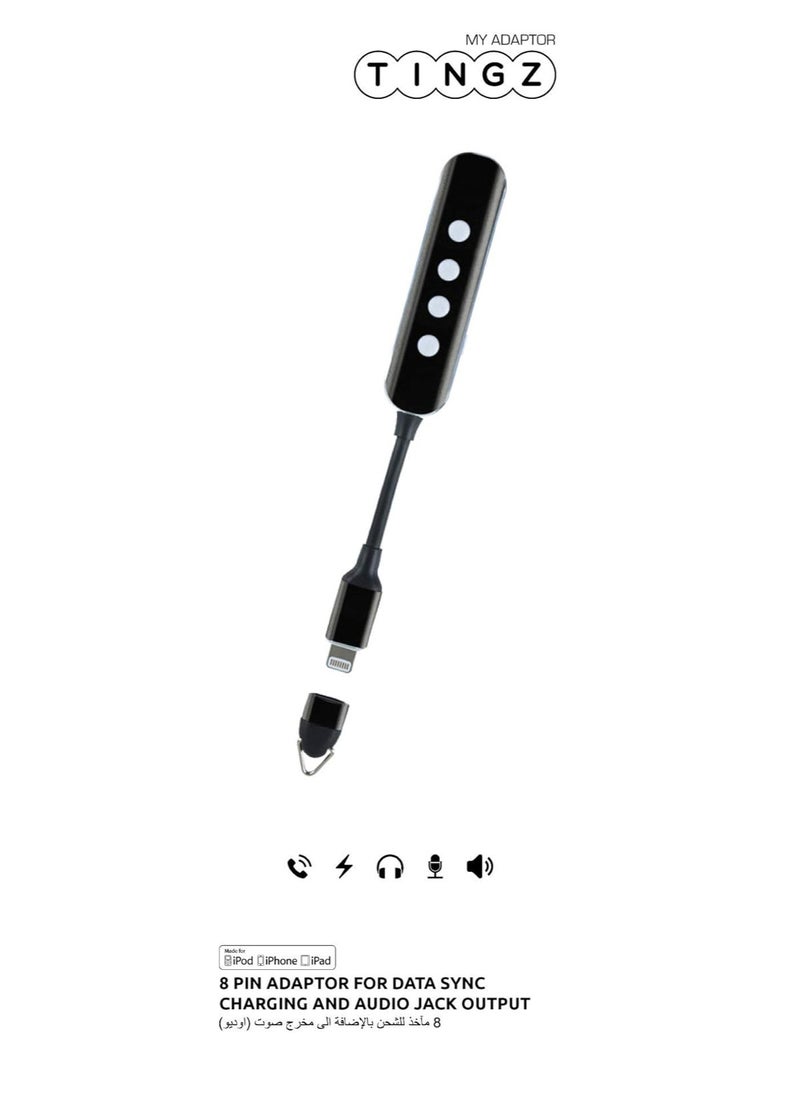 TINGZ Tingz 8 Pin MFI Adapter Black  - Image 1