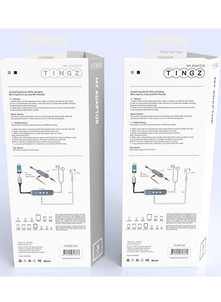 TINGZ Tingz 8 Pin MFI Adapter Black  - Image 2