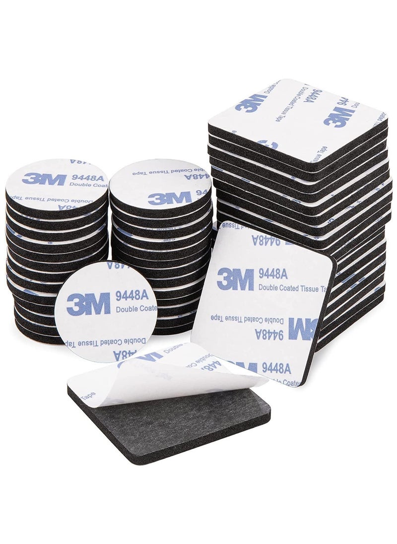 3M - 100 Pcs Double Sided Tape Strong Heavy Duty Waterproof Tape Adhesive Foam Pad Tape for Holding Picture, Walls Picture, Light, Hooks, Home, Office, Square & Round, 40×40mm - Image 1