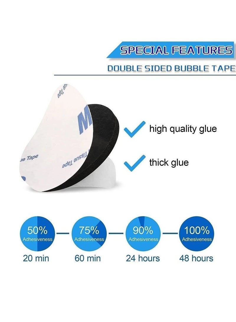3M 100 Pieces Double Sided Tape, Strong Heavy Duty Waterproof Double Tape Adhesive Foam Pad Tape Double Sided Foam Tape for Holding Picture, Walls Picture, Light, Hooks, Lamps, Home, Office, Square & Round, 40×40mm - Image 2