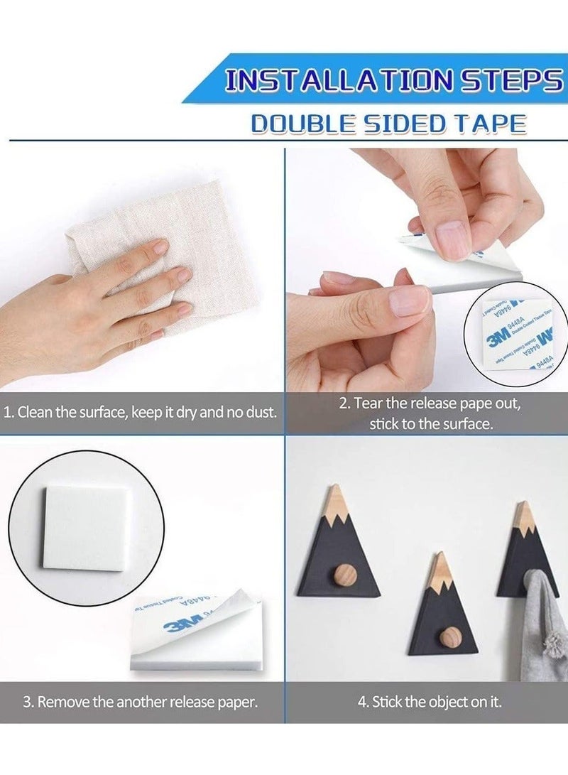 3M 100 Pieces Double Sided Tape, Strong Heavy Duty Waterproof Double Tape Adhesive Foam Pad Tape Double Sided Foam Tape for Holding Picture, Walls Picture, Light, Hooks, Lamps, Home, Office, Square & Round, 40×40mm - Image 5