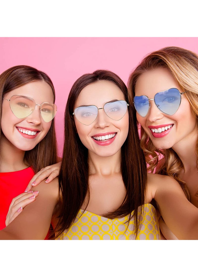 SOLARAE Sunglasses Heart Shaped Love Rimless, Candy Color Retro Clear Lens Hippy Vintage Sunglasses Eyewear for Fancy Dress Accessory, Party Cosplay 6 PCS - Image 3