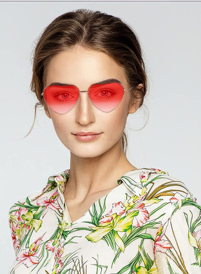 SOLARAE Sunglasses Heart Shaped Love Rimless, Candy Color Retro Clear Lens Hippy Vintage Sunglasses Eyewear for Fancy Dress Accessory, Party Cosplay 6 PCS - Image 4