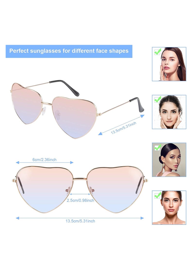SOLARAE Sunglasses Heart Shaped Love Rimless, Candy Color Retro Clear Lens Hippy Vintage Sunglasses Eyewear for Fancy Dress Accessory, Party Cosplay 6 PCS - Image 5