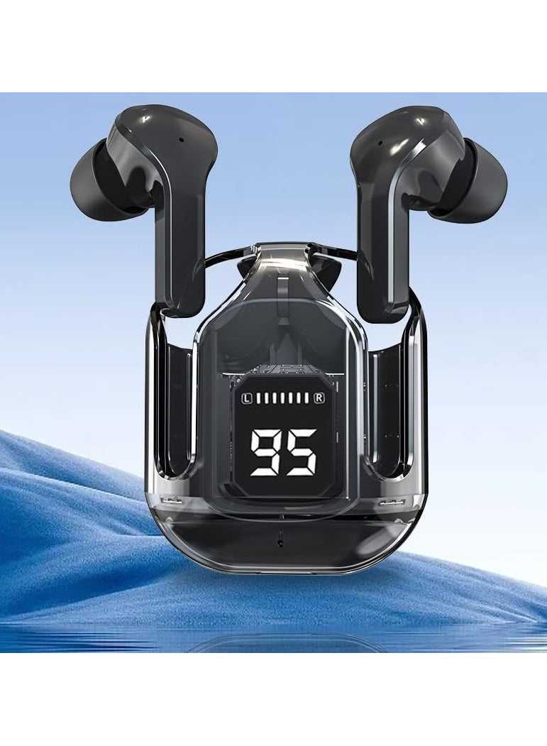 Transparent Bluetooth Earphones,Bluetooth 5.3 Wireless Microphone Earphones, In Ear Noise Reduction Bluetooth Earphones, Wireless Earphones, Sports Earphones for Listening to Music and Videos