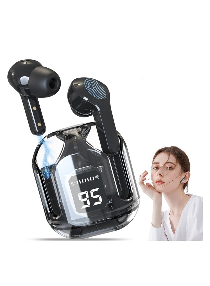 Transparent Bluetooth Earphones,Bluetooth 5.3 Wireless Microphone Earphones, In Ear Noise Reduction Bluetooth Earphones, Wireless Earphones, Sports Earphones for Listening to Music and Videos